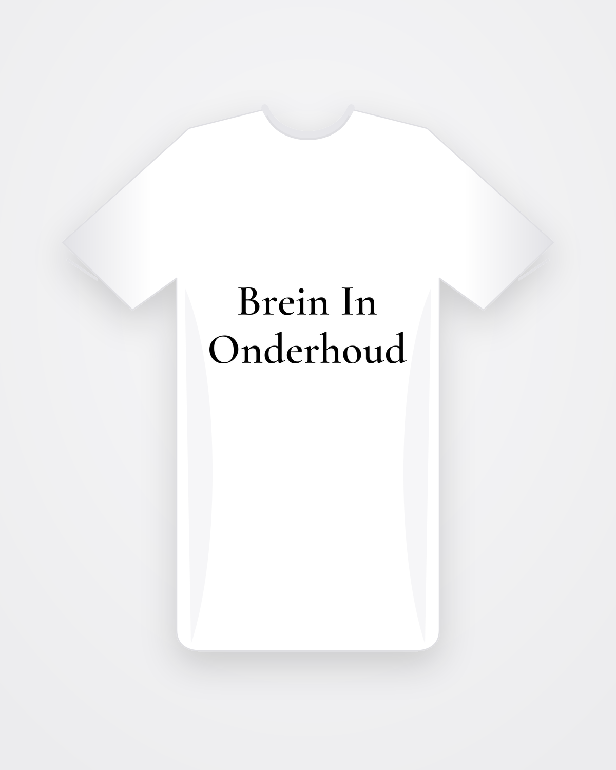Wit T-shirt met zwarte tekst Brein In Onderhoud