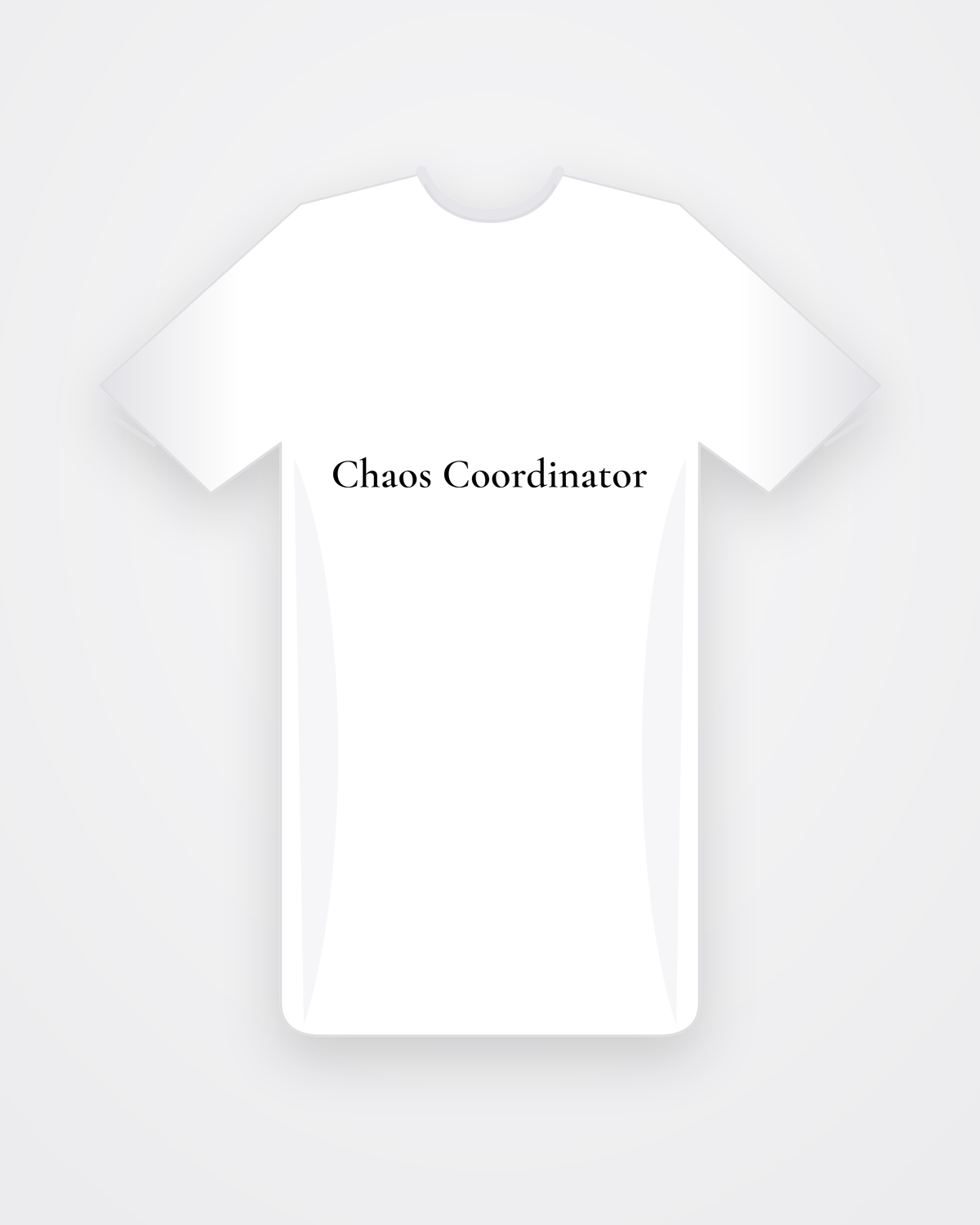 Wit T-shirt met zwarte tekst Chaos Coordinator
