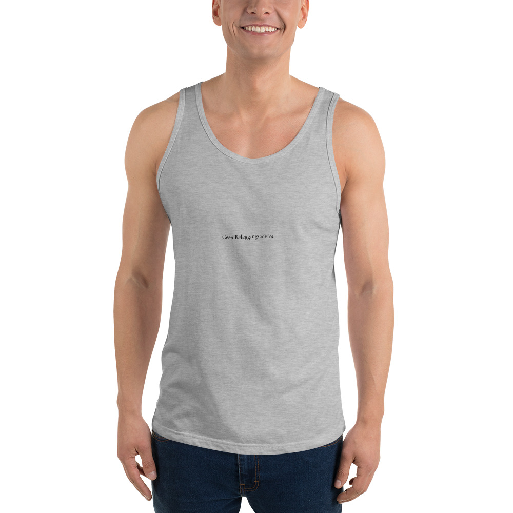 Wit T-shirt met zwarte tekst Geen Beleggingsadvies