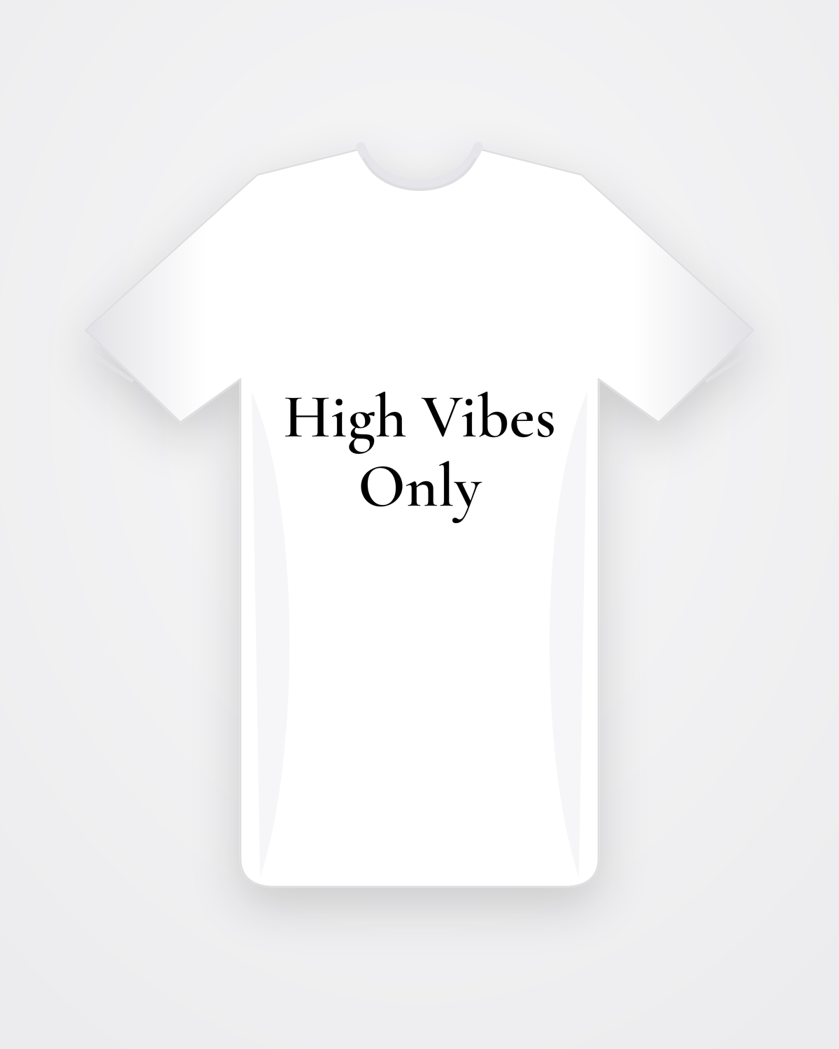 Wit T-shirt met zwarte tekst High Vibes Only