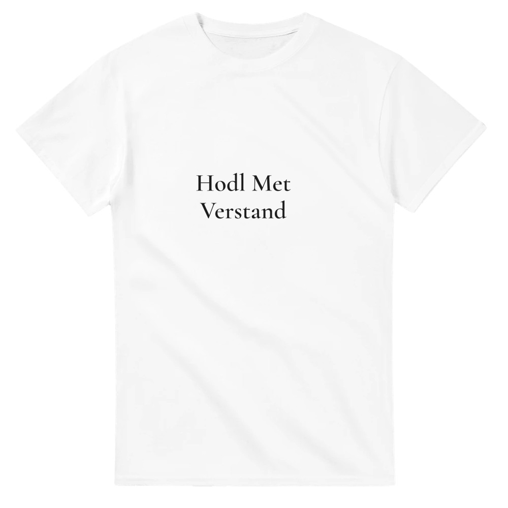 Wit T-shirt met zwarte tekst Hodl Met Verstand
