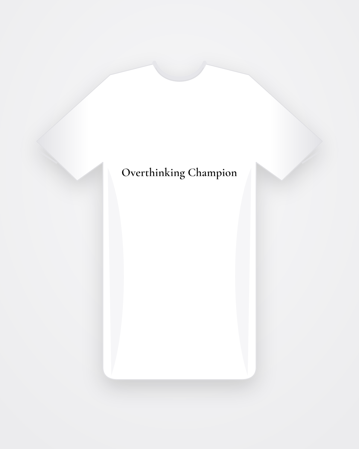 Wit T-shirt met zwarte tekst Overthinking Champion