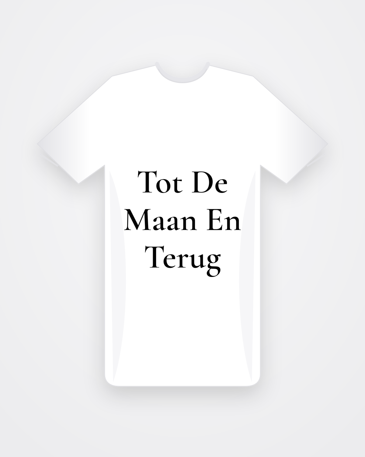 Wit T-shirt met zwarte tekst Tot De Maan En Terug