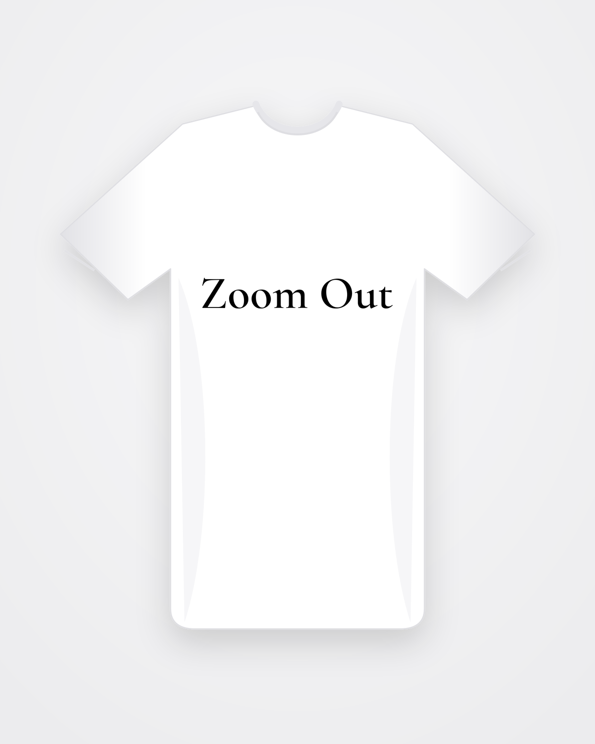 Wit T-shirt met zwarte tekst Zoom Out